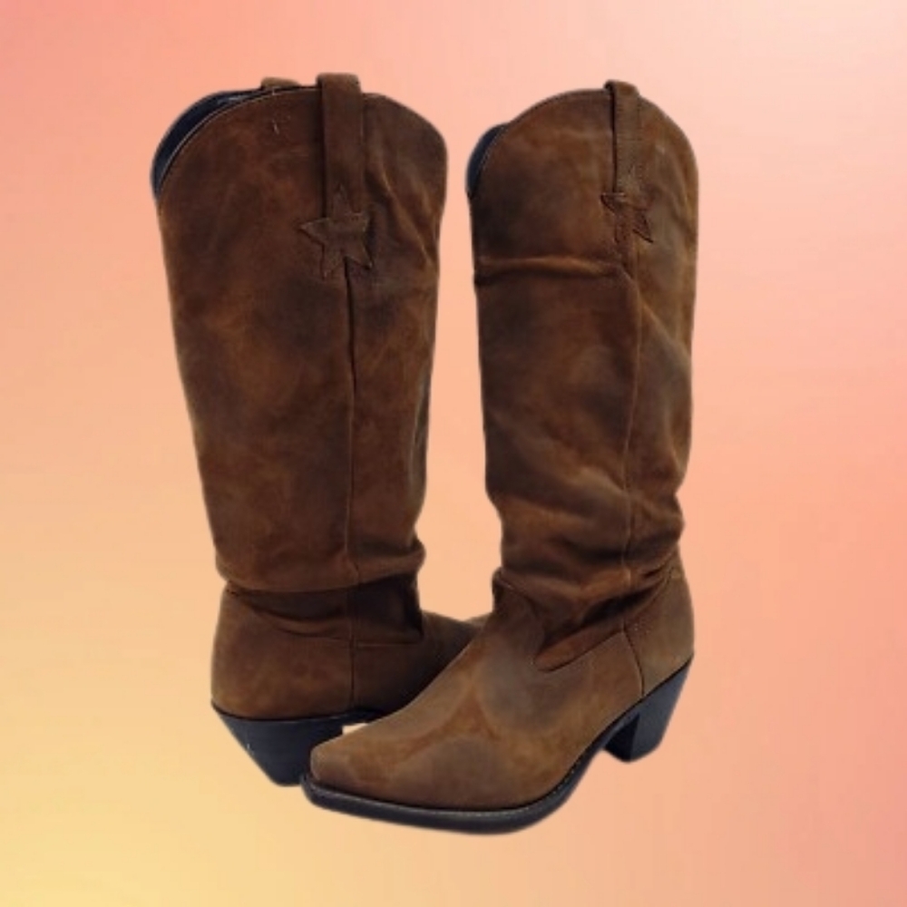 DINGO Star Slouch Oiled Leather Western Boots